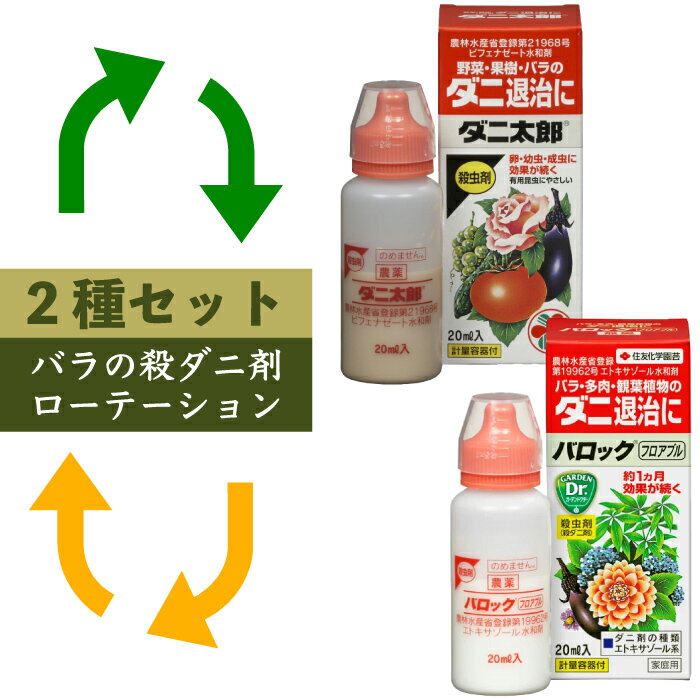 送料無料【バラ　殺ダニ剤ローテーション2種セット】ハダニ バロック ダニ太郎 薔薇 殺虫剤 効く 害虫 ..