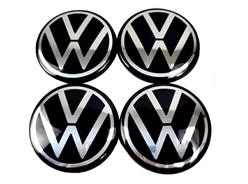 VW US純正 Newロゴ ホイール・センターキャップ 66mm・4個set【GENUINE PARTS】