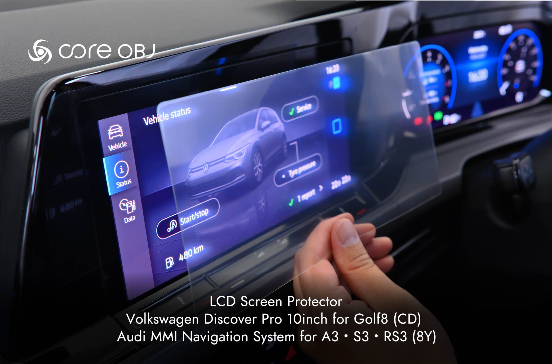 VW&AUDI用 LCDスクリーンプロテクター Discover Pro/MMI Navigation System(10inch)