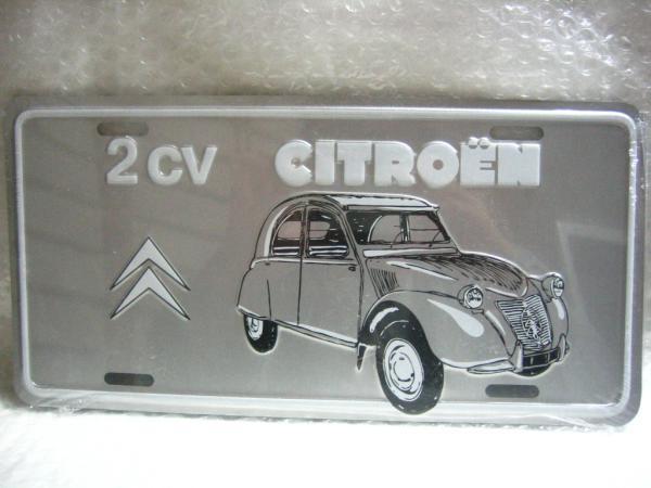 シトロエン・2CV イラスト＆ロゴプレート CITROEN 2CV