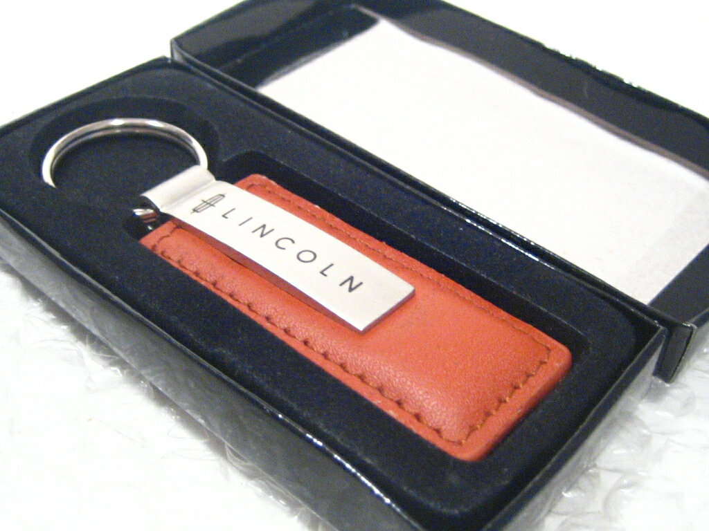 リンカーン/LINCOLN US純正 本革レザー・キーリング/ブラウン【GENUINE PARTS】