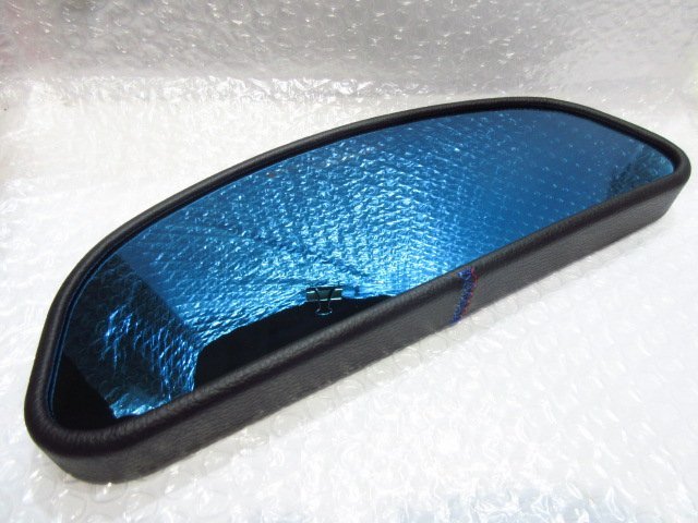 BMW＆MINI(前期) ワイド・リアビューミラー/ブルー レザー【end.cc/エンド・シーシー製】