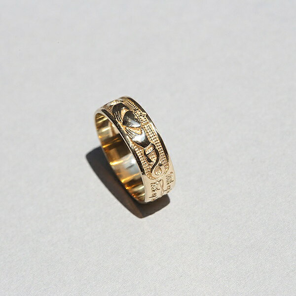 UK SHEFFIELD HALLMARKED 9CT/9K GOLD CLADDAGH BAND RING JP14.5 me01 ri04