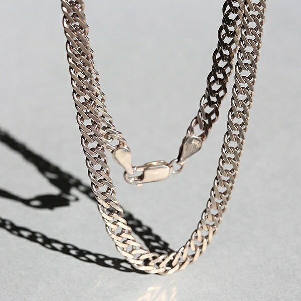UK ID SHEFFIELD HALLMARKED 5.8mm×42cm STERLING SILVER DOUBLE CURVE CHAIN NECKLACE ne02 me01 ch6