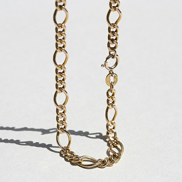 乐天商城 - UK VINTAGE 1989 GM LONDON IMPORT MARK 9CT GOLD FIGARO CHAIN BRACELET me01 br03