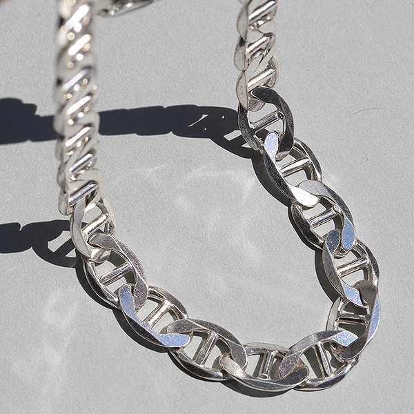 UK IBB SHEFFIELD HALLMARKED 9.6mm × 43cm STERLING SILVER MARINA CHAIN NECKLACE ne02 me01 ch6