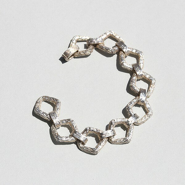 Silver - UK VINTAGE 1975 LONDON HALLMARKED STERLING SILVER TEXTURED LINK BRACELET me01 br03