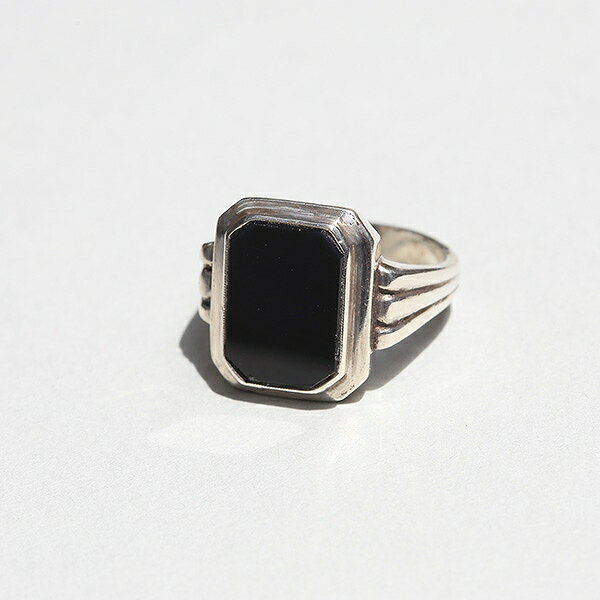 乐天商城 - GERMAN ART DECO OCTAGONAL BLACK ONYX SILVER 835 SIGNET RING JP21 me01 ri04