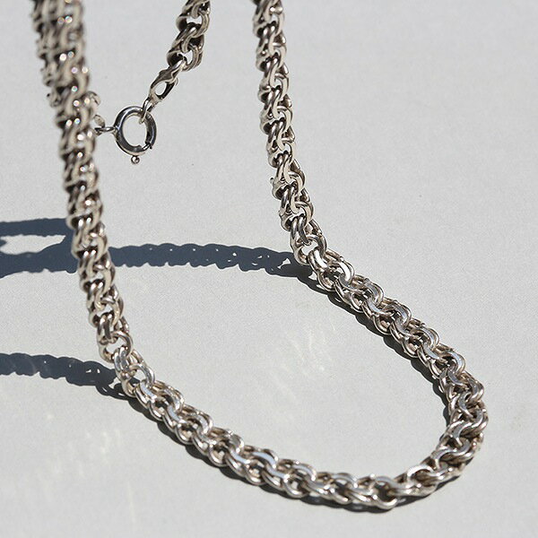 乐天商城 - VINTAGE ITALY & UK JC BIRMINGHAM IMPORT MARK 6.4mm × 45cm STERLING SILVER FANCY CHAIN NECKLACE me01 ch6