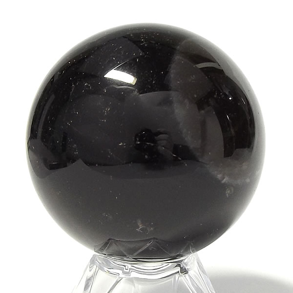 モリオン(黒水晶) 丸玉 台座付き 直径 約57mm〜60mm