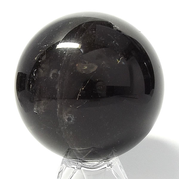 モリオン(黒水晶) 丸玉 台座付き 直径 約68mm