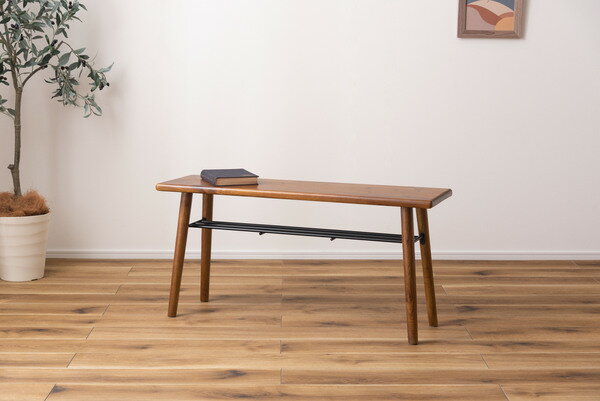 ウッドベンチ 木製 コンパクトベンチ 幅95 奥行25 高さ45 木製 天然木 アイアン 店舗 おしゃれ 玄関 シ..