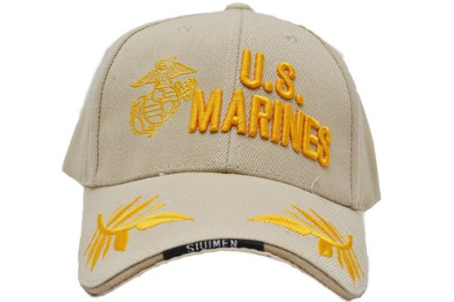 ベースボールキャップ US Marine USMC 海兵隊 米国 ミリタリーキャップ タンカラー 茶色