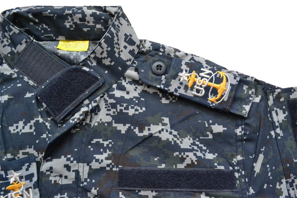BWOLF製迷彩服戦闘服ジャケットamp;パンツ上下セットNWU迷彩米海軍USNavyネイビーピクセルブルーデジタルブルー