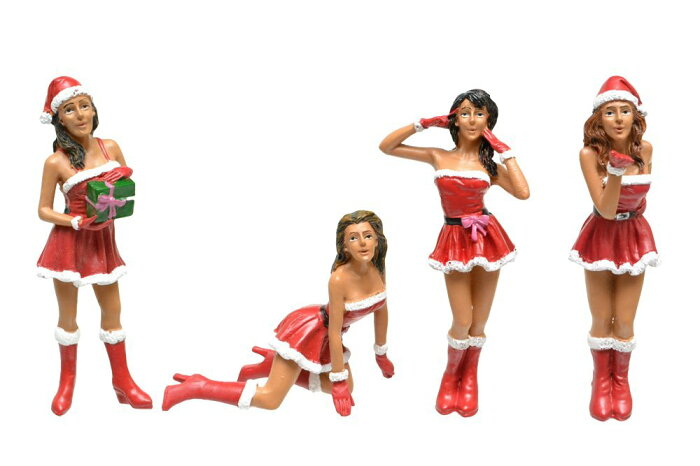 フィギュア 1/24 American Diorama Christmas Girls クリスマスガールズ 4体セット サンタ コスプレ 女 女性 模型