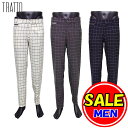 【50%OFF!セール】トラット / TRATTO (秋冬モデル!)チェック柄 ストレッチパンツ/メッシュ布袋付(メンズ)ゴルフウェア/17
