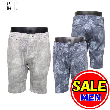 【50％OFF！セール】スツールズ/STOOLS /トラット / TRATTO (春夏モデル！）メッシュ高通気性ボタニカル柄ハーフパンツ/収納ポーチ付（メンズ）ゴルフウェア/17