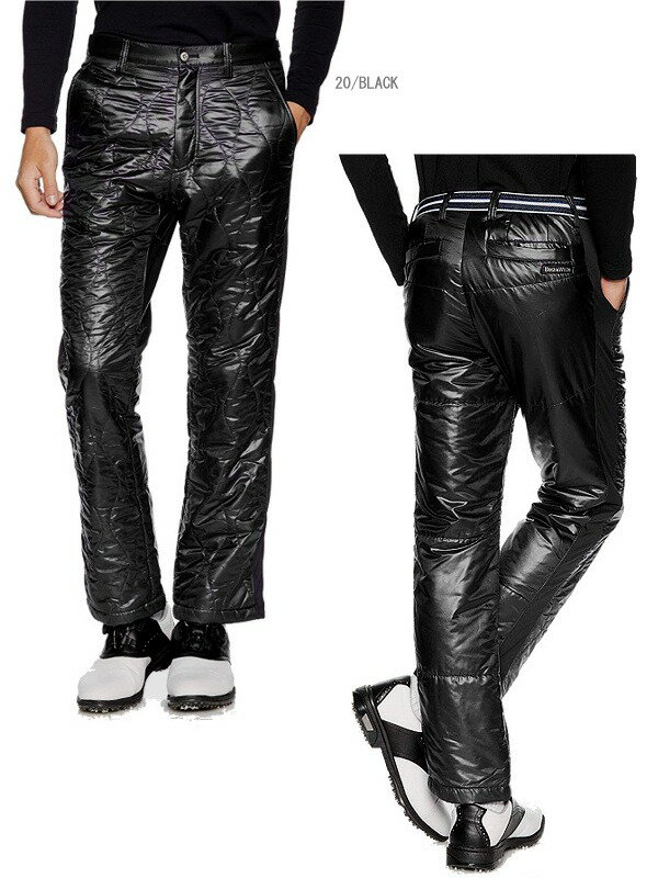 【最終セール】ブラック＆ホワイト / Black&White / 秋冬モデル /中綿キルトパンツ / 蓄熱保温裏地付(メンズ) ブラック＆ホワイト / ゴルフウェア