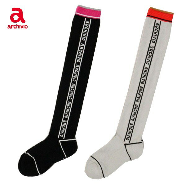 アルチビオ archivio 2025秋冬新作！バイカラーサイドロゴハイソックス靴下 くつ下 ゴルフウェア かわ..