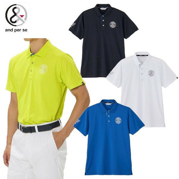 and per se (2026 Spring/Summer New Arrival!) SWING DRY Pique Short-Sleeve Polo Shirt (Men's) - Stretch, Sweat-Wicking, UV Protection - Men's Golf Wear