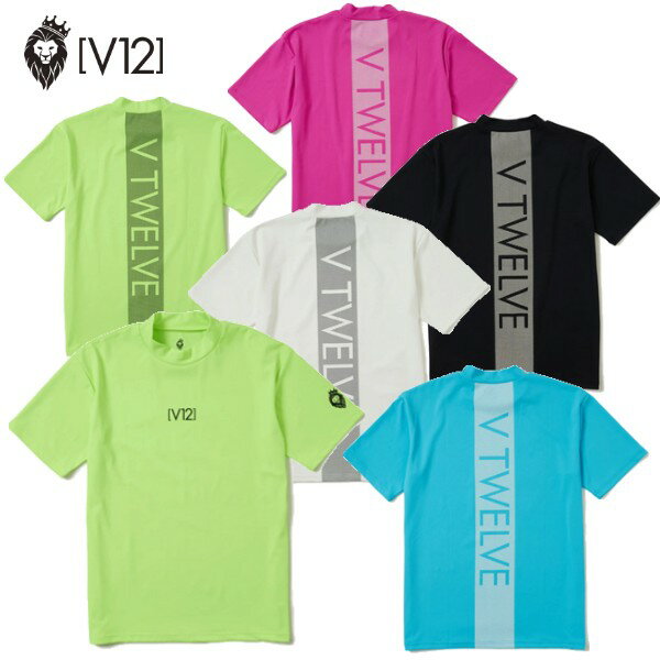 V12 ゴルフ V TWELVE（春夏モデル！）TONE MOCK カットソー メンズ 半袖 モックネックシャツ/ゴルフウェア/