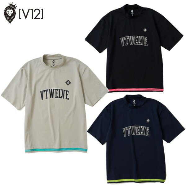 Rakuten - V12 ゴルフ V TWELVE（2026春夏新作！）SNEAK MOCK メンズ 半袖 モックネックシャツ/ゴルフウェア/