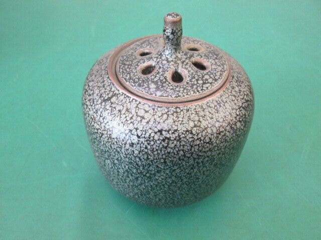 京焼 清水焼 鴻応窯 安房幸男 油滴天目 香炉 共箱(1106BI)PT-1S