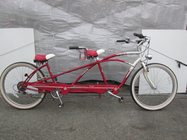 シュウィン SCHWINN タンデム自転車 二人乗り 26インチ(赤/白) 引取限定 静岡県(0210AI)7CS-13【中古】..