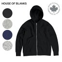 House Of Blanks ハウスオブブランクス フルジップ スウェット パーカー 無地 カナダ製 