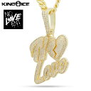 King Ice×NLE Choppa キングアイス NLEチョッパ ネックレス ゴールド VVS Diamond ホワイトストーン No Love Necklace 人気ブランド アクセサリー 金メッキ メンズ レディース 男女兼用 送料無料