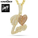 King Ice×NLE Choppa キングアイス NLEチョッパ ネックレス ゴールド VVS Diamond ホワイトストーン Red No Love Necklace 人気ブランド アクセサリー 金メッキ メンズ レディース 男女兼用 送料無料