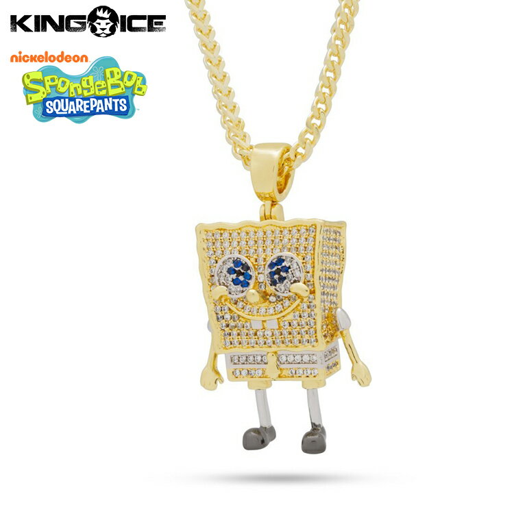 King Ice×SpongeBob SquarePants キングアイス スポンジボブ ネックレス ゴールド ジルコニアストーン "The Spongebob Squarepants Nec..