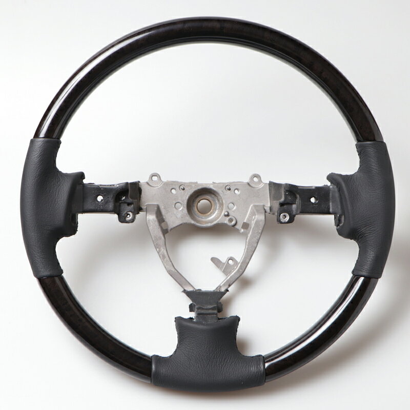 レクサス GS19 系前期 ウッドコンビステアリング 黒革X黒木目 レクサス純正ステッチ