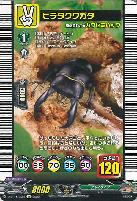 【中古】ヴァンガード ヒラタクワガタ 【D-BT11/EX08 EX】 英雄激突 シングルカード