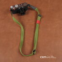 【送料無料】cam-in カメラストラップ コットン グリーン 無地 CAM1446 丸穴型 ネックストラップ ショルダーストラップ 斜めがけ 肩掛け 首かけ カムイン