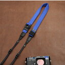 【P2倍+クーポン!マラソン】【送料無料】カメラストラップ コットン ブルー 無地 cam-in カムイン CAM1570 ネックストラップ ショルダーストラップ 斜めがけ 肩掛け 首かけ(2)