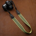 【送料無料】cam-in カメラストラップ ナイロン イエロー/グリーン ライン柄 CAM8228 ネックストラップ ショルダーストラップ 斜めがけ 肩掛け 首かけ カムイン