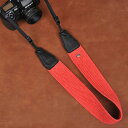 【送料無料】カメラストラップ コットン レッド 編み込み cam-in カムイン CAM8602 ネックストラップ ショルダーストラップ 斜めがけ 肩掛け 首かけ(2)