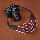 【送料無料】cam-in カメラストラップ コットン ホワイト/レッド ライン柄 CAM8730-2 ネックストラップ ショルダーストラップ 斜めがけ 肩掛け 首かけ カムイン