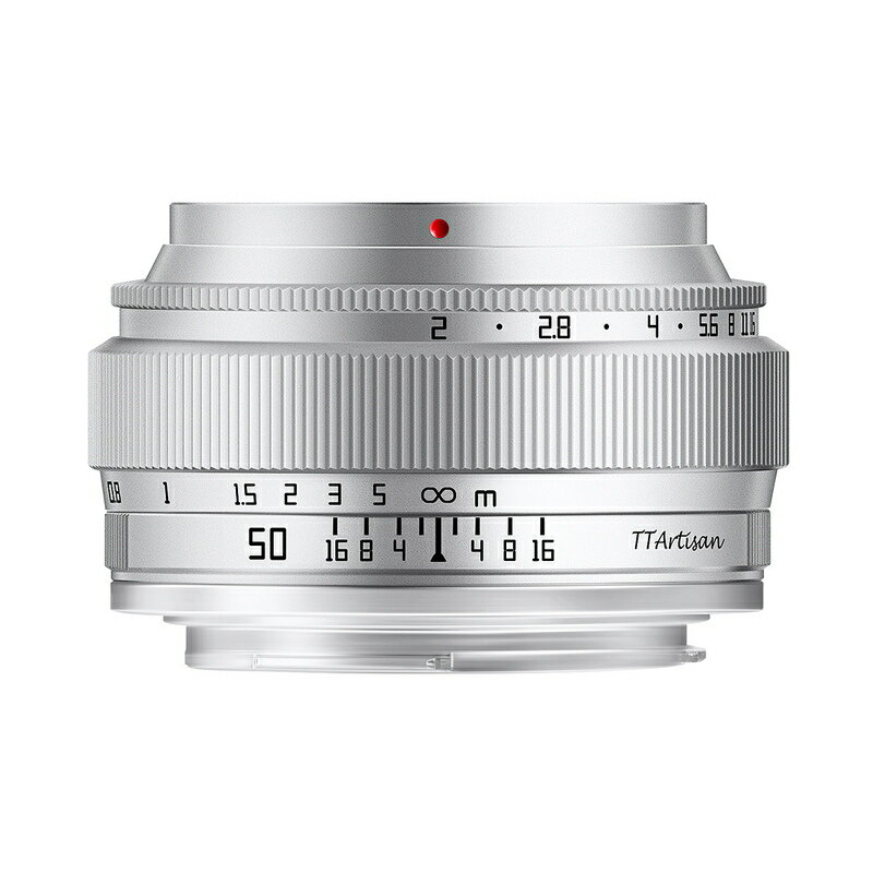 【P2倍+クーポン！マラソン】銘匠光学 TTArtisan 50mm f/2 ソニーEマウント シルバー 単焦点レンズ フルサイズ対応 Sony E 標準