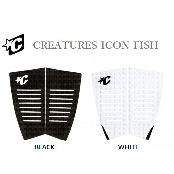 2024 送料無料 日本正規品 CREATURES DECKGRIP ICON FISH クリエーチャーズ デッキグリップ FISH サーフィン デッキパッド TRACTION トラクション フィッシュ レトロ