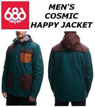 16-17 686 MEN'S FOREST BAILEY COSMIC HAPPY INSULATED JACKET 送料無料 SIXEIGHTSIX シックスエイトシックス メンズ ハッピージャケット スノーボードウェア カラー/BLACK JADE COLORBLOCK