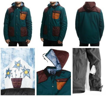 16-17 686 MEN'S FOREST BAILEY COSMIC HAPPY INSULATED JACKET 送料無料 SIXEIGHTSIX シックスエイトシックス メンズ ハッピージャケット スノーボードウェア カラー/BLACK JADE COLORBLOCK