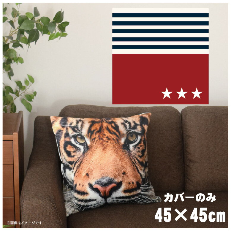 【本日ポイント10倍！！】 クッションカバー 約45×45cm 洗える おしゃれ 洗い替え 背あてクッション ソファー正方形 フロアクッション 速乾性 転写プリント CSC-A088 アメリカンレッド