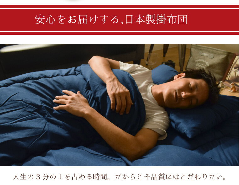 布団 掛け布団 単品 セミダブル 防ダニ 抗菌 防臭 吸湿 国産 日本製 安心 熊本製 約170×200cm テイジン TEIJIN 新生活 寝室 寝具 ファミリーサイズ 軽量 軽い マイティトップ 掛布団 [3]