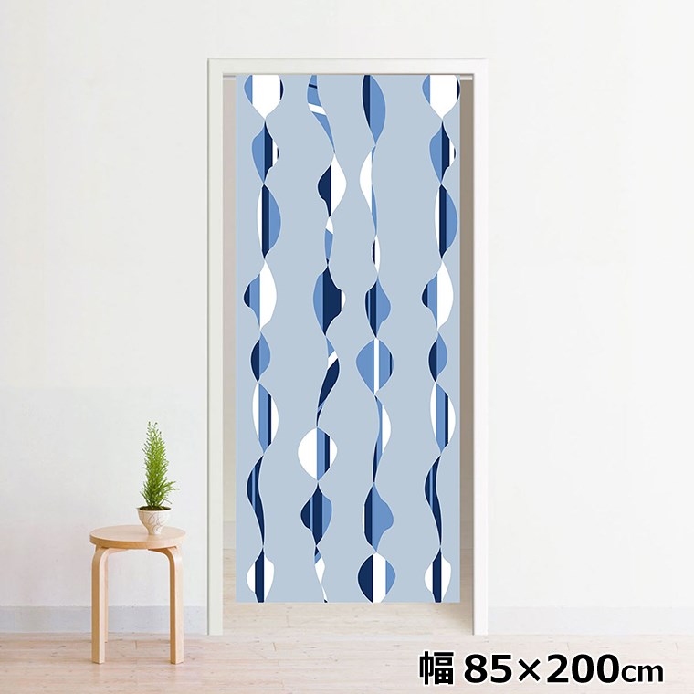 のれん 暖簾 洗える 目隠し 間仕切り タペストリー オリジナルプリント 転写 約85×200cm 200丈 ミラーレース NOR-C076 ポロン_ブルー