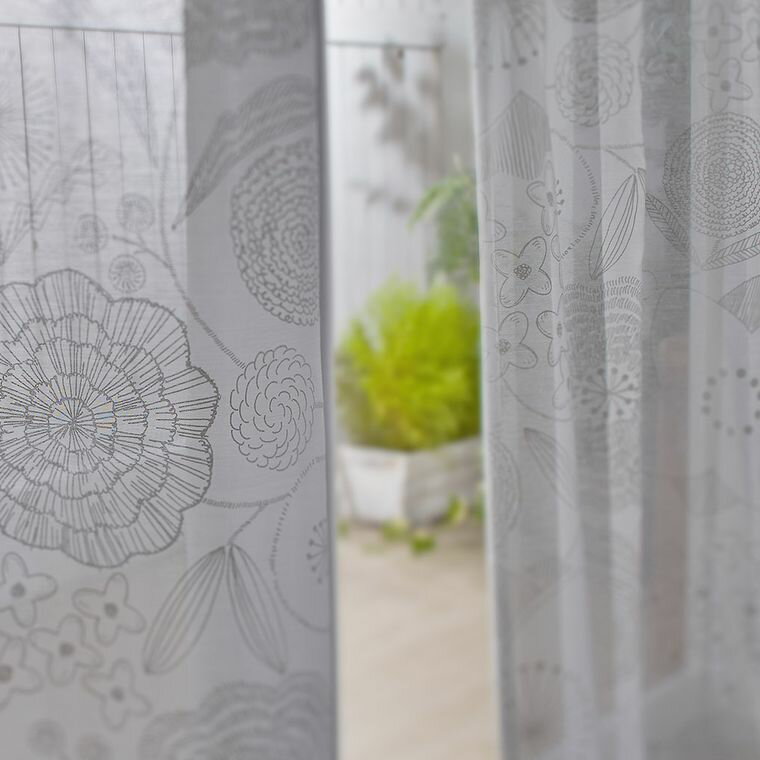 レースカーテン 幅100×丈176cm (2枚組）花柄 フラワー 総柄 植物柄 掃出窓 100×176 日本製 ナチュラル お洒落 おしゃれ 丸洗い 洗える ウォッシャブル 一人暮らし 既製 リビング 新居 新築 引っ越し 国産