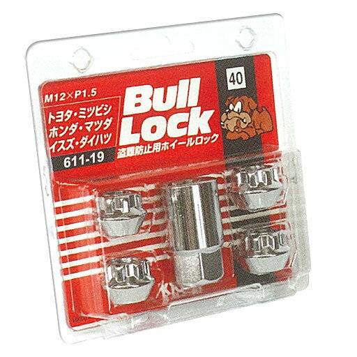 乐天商城 - KYO-EI(協永産業) ホイールロックナット(Bull Lock ブルロック) 4ピース M12×1.5 611-19 STRAIGHT/30-188 (KYO-EI/協永産業)