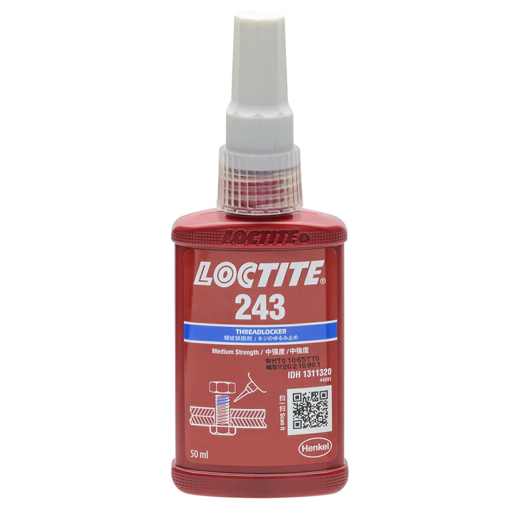 ロックタイト(LOCTITE) スレッドロッキング(嫌気性ねじゆるみ止め接着剤) 中強度 50ml 243-50 STRAIGHT/37-7243 (LOCTITE/ロックタイト)