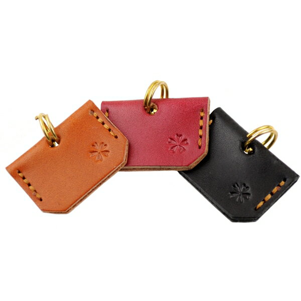 桜 レザー キーカバー ヌメ革 真鍮 2重リング 革カバー 鍵